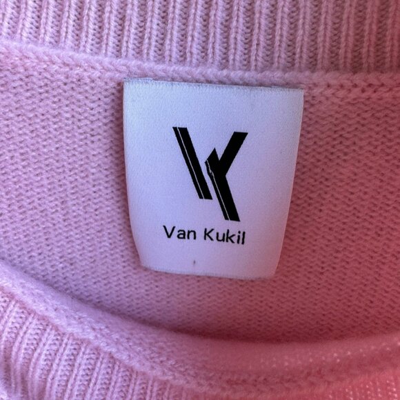 Van Kukil Kashmir Long Sleeve Turtleneck Cashmere Pink Sweater Women's Size M - Picture 3 of 10